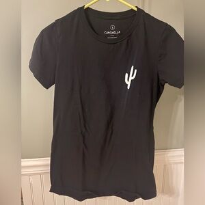 Coachella Black T-Shirt with White Cactus Large